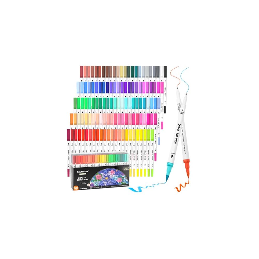 Shuttle Art Brush Pen Watercolor Brush 120 Color Set Markers Watercolor Twin Markers Water-based