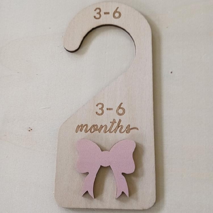 Baby Dress Organizers Set 7 Wood Dividers Playful Bowknot Design Kids Clothing Separators For Nursery Storage