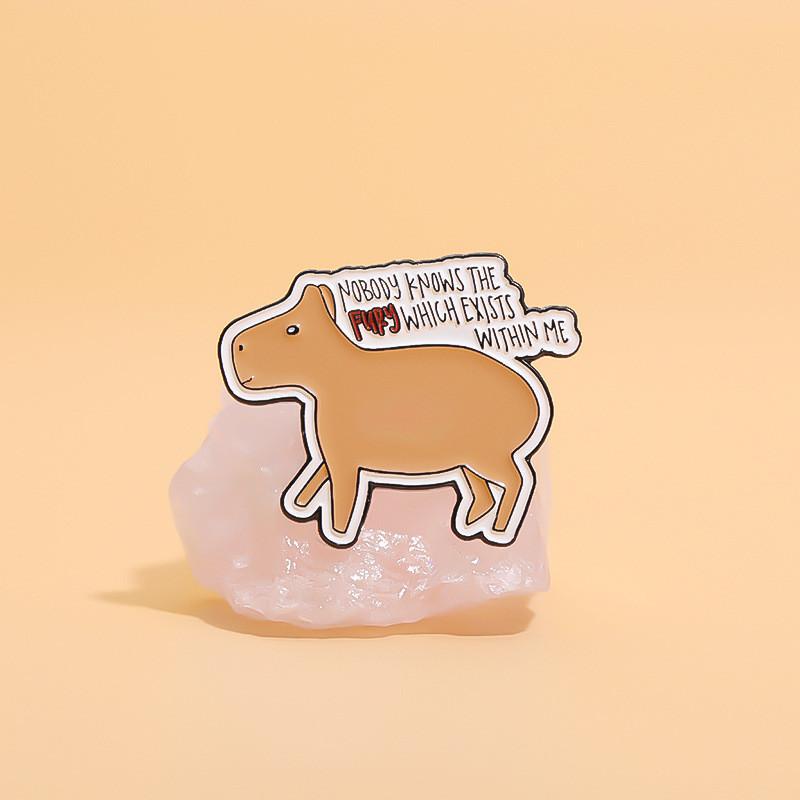 Unique Capybara Brooch Charming Animal Pin Decorative Metal Accessory For Fashion