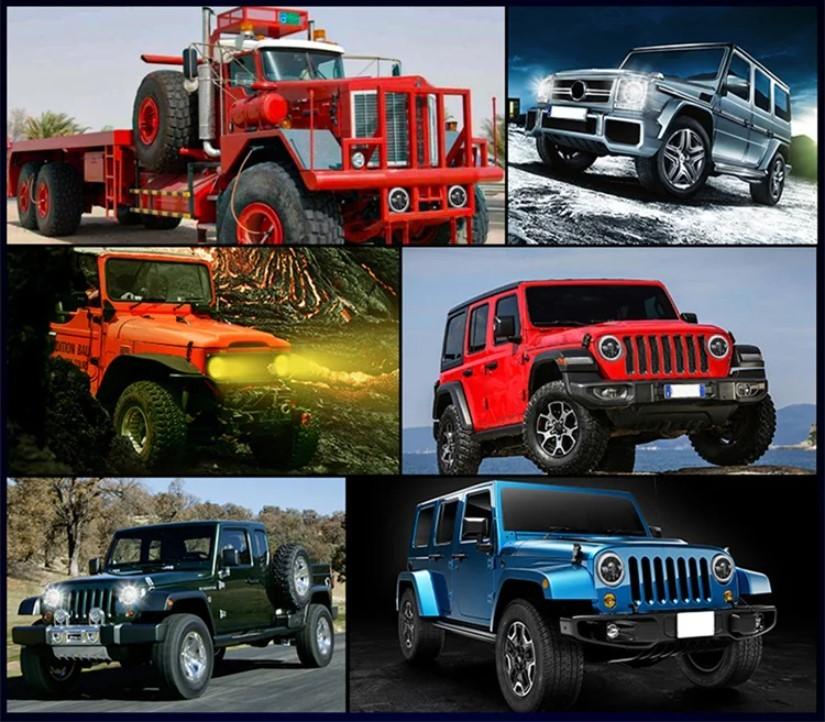 1pc Front Lamp 7" Full LED Skull, 12V Off-Road