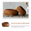 Natural Rattan Woven Tea Biscuit Container Fruit Holder Snack Serving Box Rustic Decorative Storage Basket for Tea Kitchen