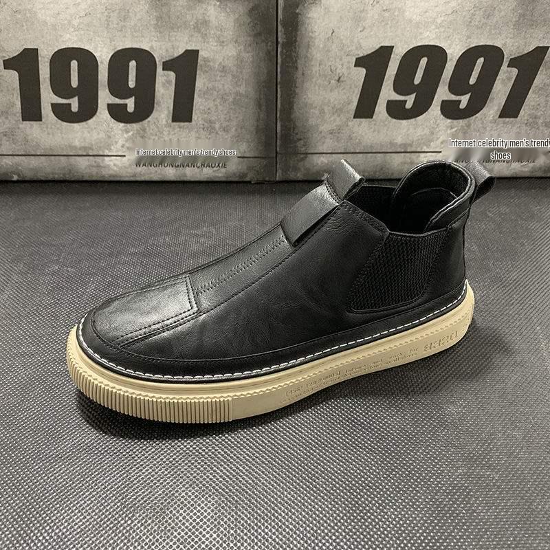 Autumn/Winter Men's High-Top Casual Martin Boots - Trendy Korean Style Energetic Footwear for Young Men