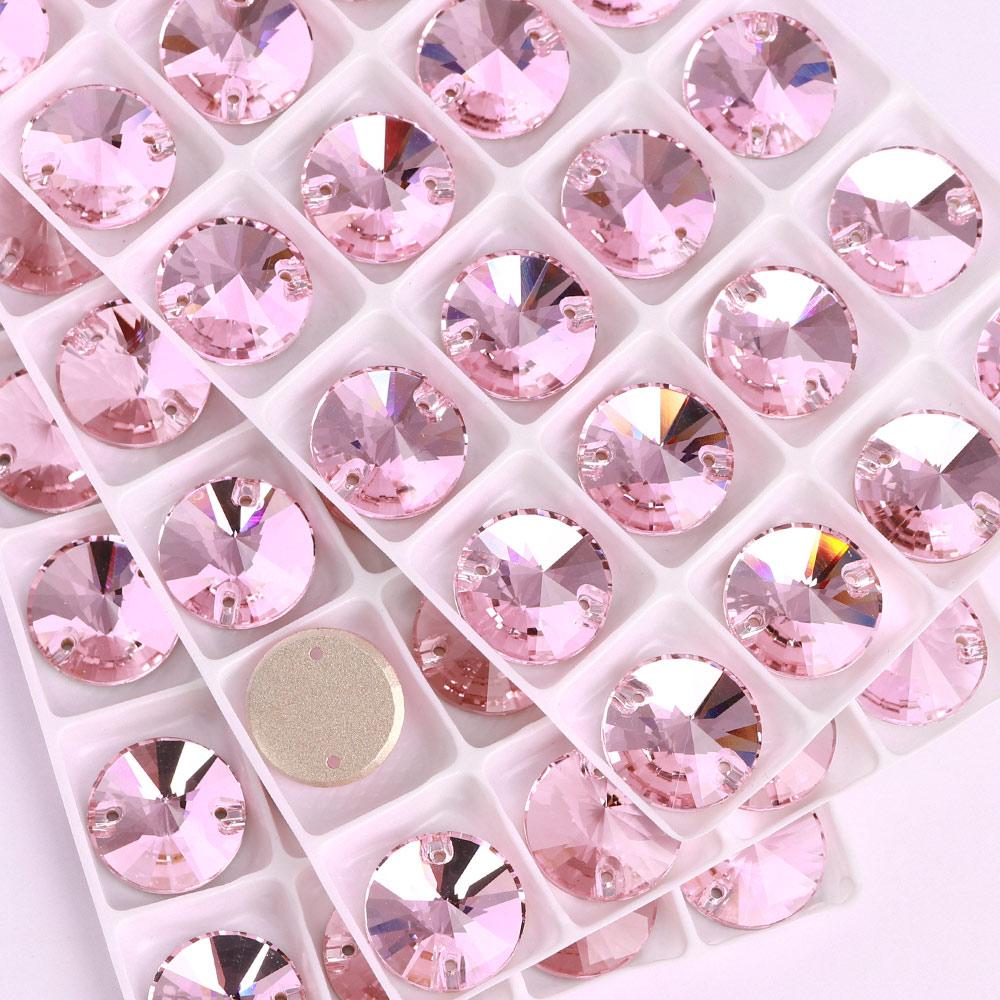 High Quality Rivoli 80+ Colors Rhinestones Crystal AB Sew-on Glass Gems Clothing Flatback Sewing Stones Women Bling Bling Shine