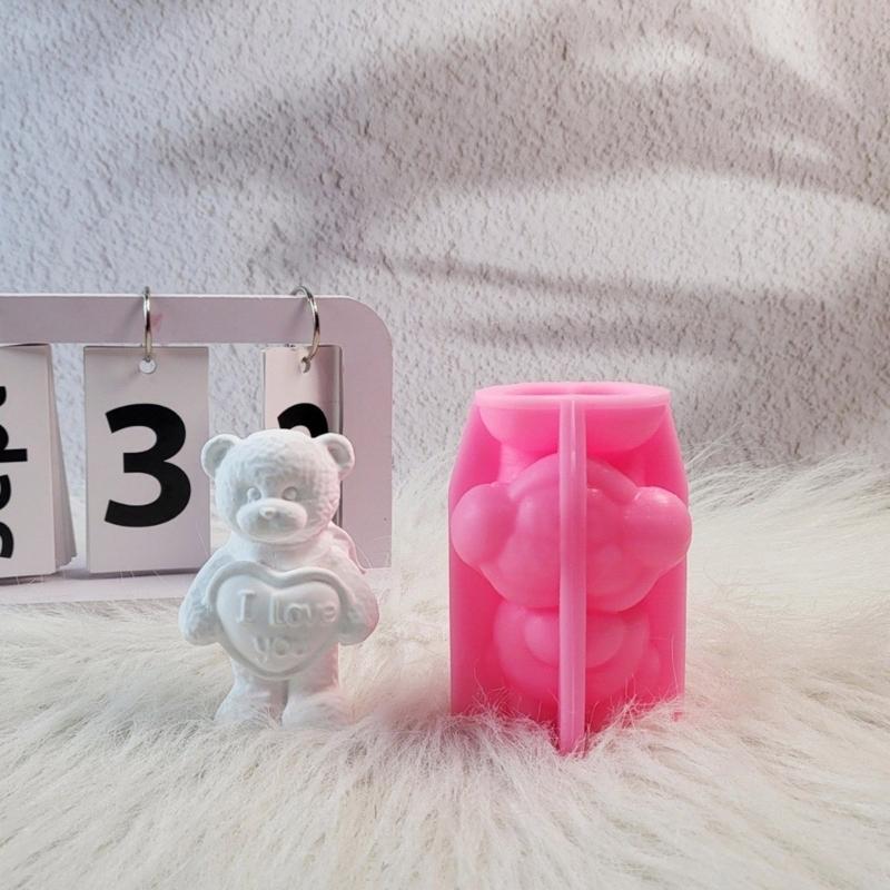 Bear Statue Silicone Candle Molds for Making Candle Soap Chocolate Candy Cake Home Decoration Epoxy Resin Silicone Molds