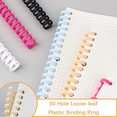 30 Hole Loose-Leaf Plastic Binding Ring Spring Spiral Rings For A4 A5 A6 Paper