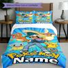 3-teiliges Bettbezug-Set (1 * Bettbezug + 2 * Kissenbezug, ohne Kern), Benutzerdefinierter Name Pokemon Muster Bettwäsche Set, Heim Schlafzimmer Dekor Geschenk