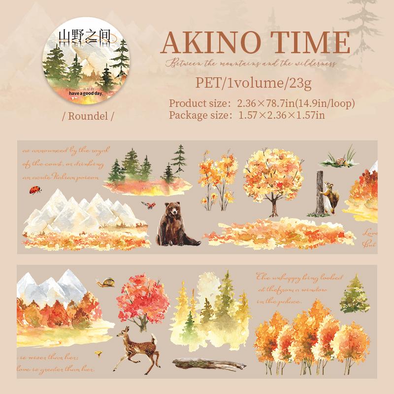 200cm/Rolle Vier Jahreszeiten Berg- und Waldlandschaft Thema Klebeband Scrapbook Handyhülle Tagebuch Sticker DIY Dekoratives Klebeband