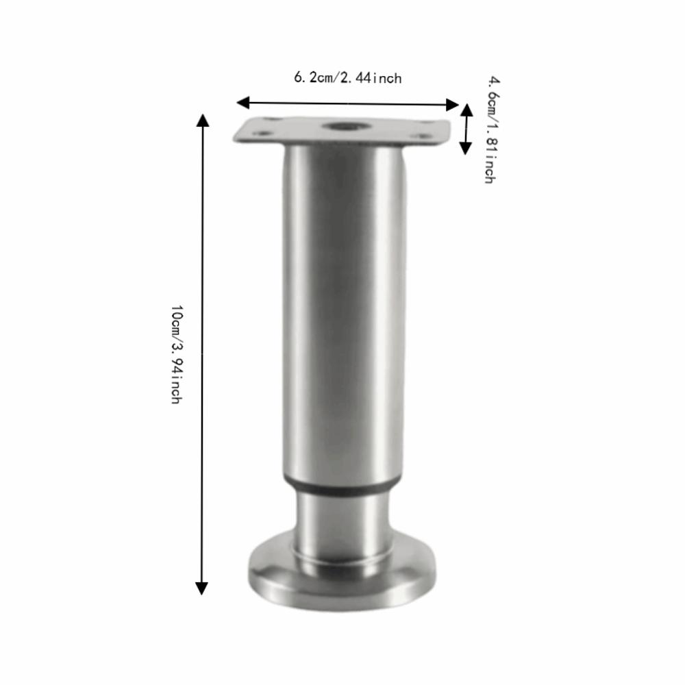 4PCS Stainless Steel + PP Telescopic Furniture Legs Stainless Steel Support Legs For TV Cabinet