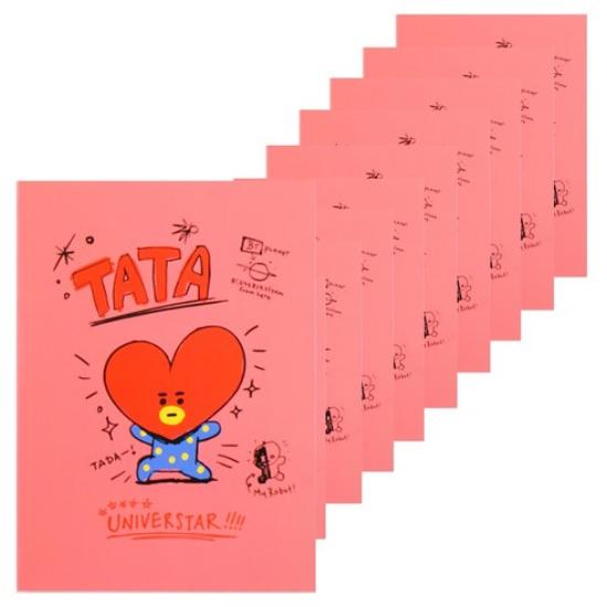 

BT21 Блокнот у лінію для середньої та старшої школи, Набір 10 шт., 4 варіанти (TATA, MANG, CHIMMY, COOKY) червоний
