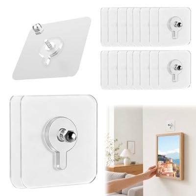 5/10/20Pcs Adhesive Wall Mount Screw Hooks Picture Frame Wall Hangers Without Nails Heavy