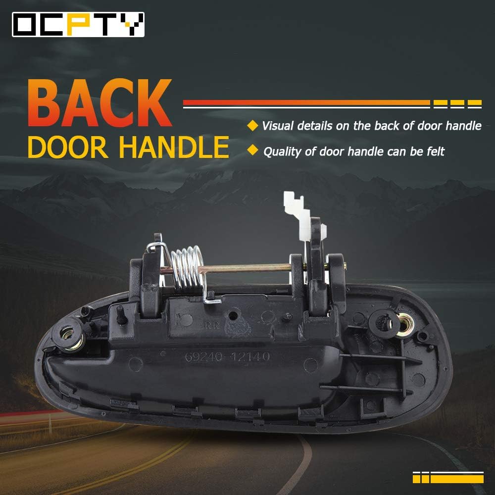 OCPTY Door Handle Exterior Rear Passeneger Right Side Replacement Fit 1993-1997 for Geo Prizm for Corolla Outside Door Handle Black