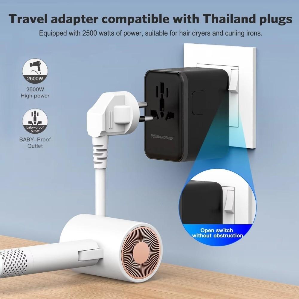 Compact Universal Travel Adapter High Speed Multi-Port Charging Station Worldwide Travel