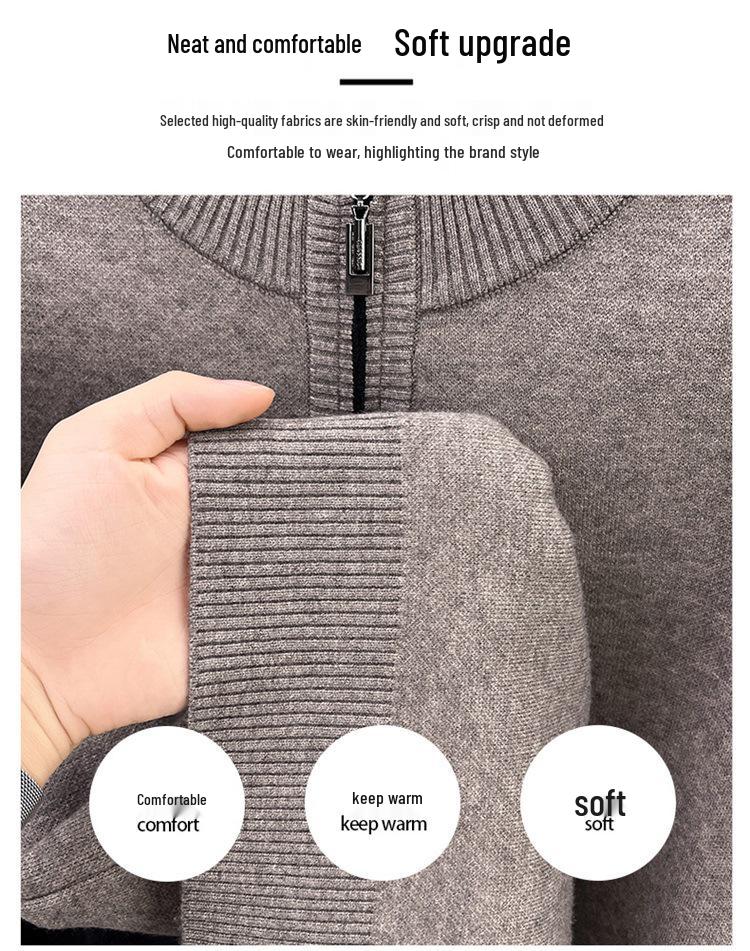 Men's Thick Wool High Collar Sweater - Warm, High Quality Autumn/Winter Knitwear 2025