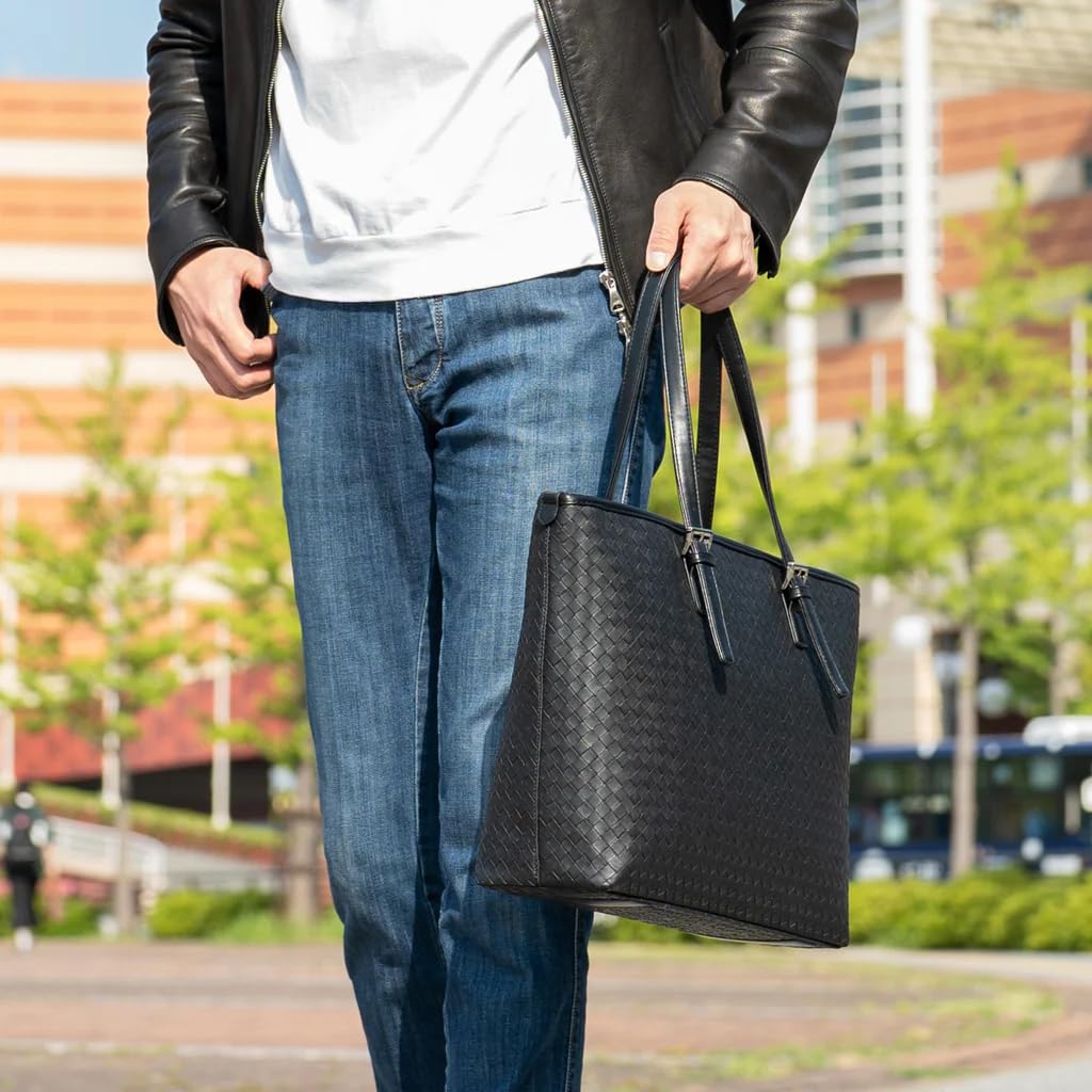 UluWatu Tiger PREMIUM Simple Tote Bag Business Tote Bag Black Braided A4 Large Capacity Intrecciato Latest Model [UluWatu Tiger] Men's/Women's