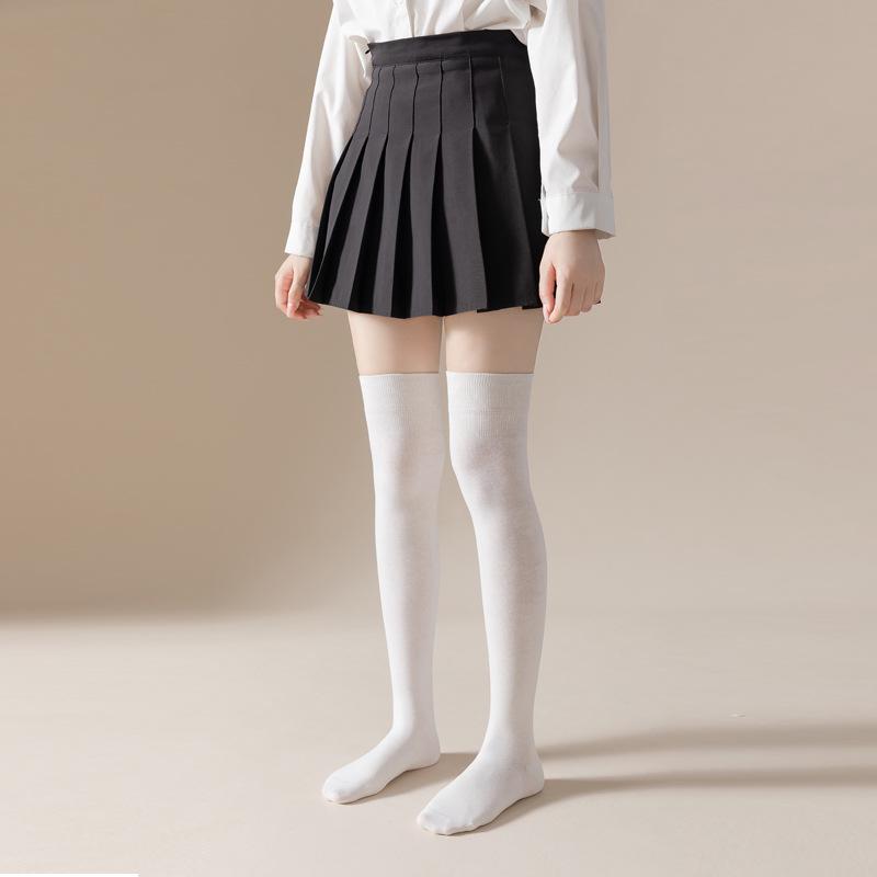 Women's Black Cotton Over-the-Knee Slimming Socks - Mid-Tube, Spring & Autumn Style JK Calf Socks