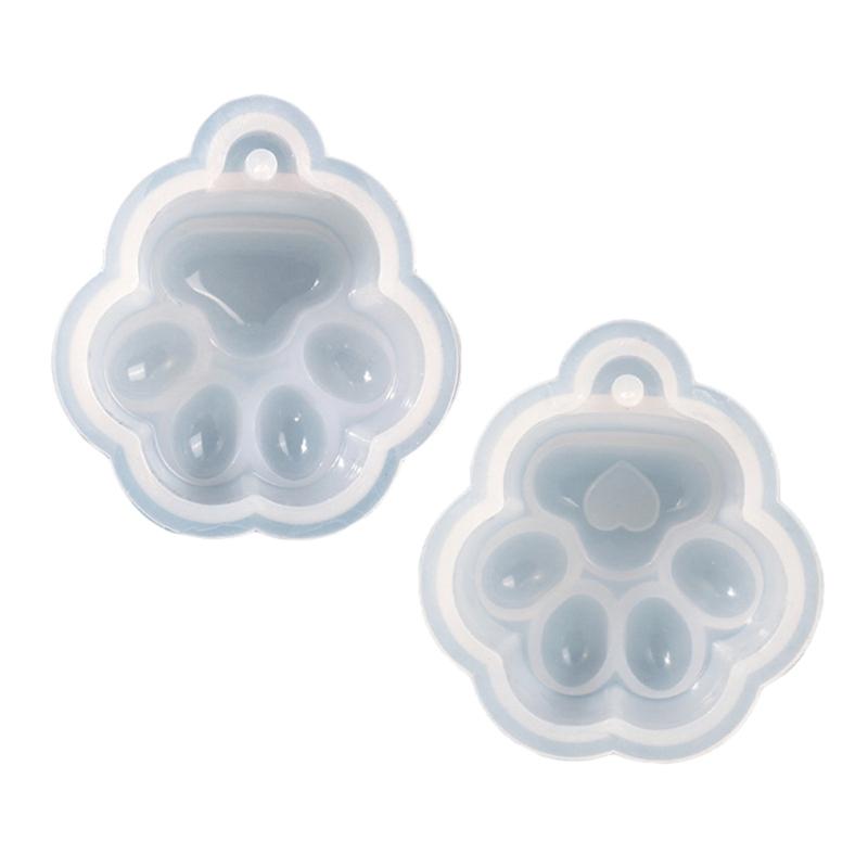 Animal Resin Mold Cat-Paw Silicone Epoxy Casting Mold for DIY Pendant Jewelry Making Handmade Lovely Keychain Craft