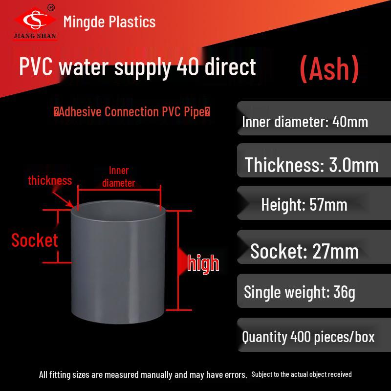 PVC Two-Way Straight Pipe Clamp for Water Supply Fittings