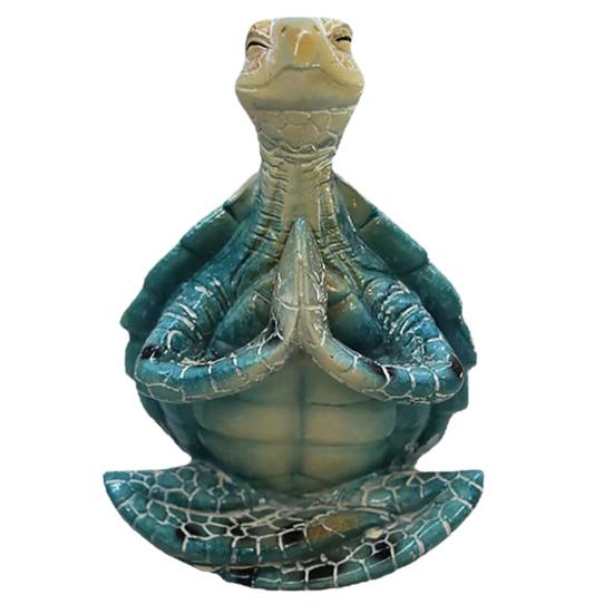 Yoga Meditation Sitting Prayer Turtle Resin Model Sea Turtle Statue Figurine Animal Sculpture Ornament