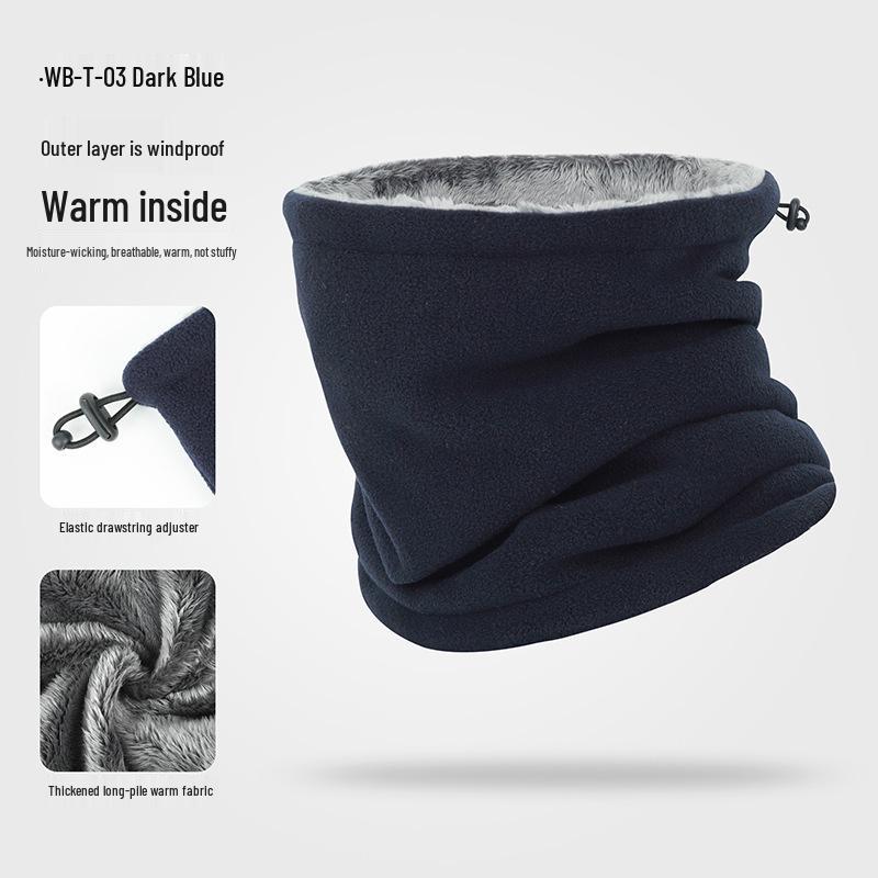 Winter Fleece Neck Gaiter: Windproof, Warm, Drawstring Design for Outdoor Skiing & Cycling