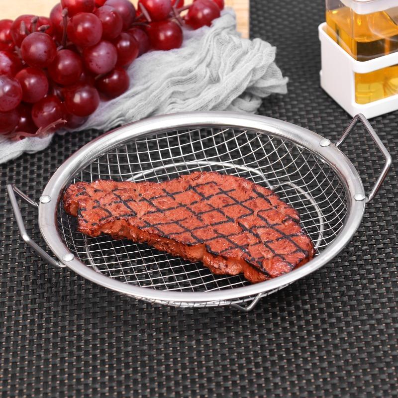 Strecurătoare de prăjit din oțel inoxidabil Filtru de ulei Coșuri de scurgere cu urechi duble Filtru cu mâner Instrumente de bucătărie Strecurătoare pentru cartofi prăjiți