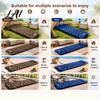 Foot Pump Inflatable Mattress Camping Sleeping Mat with Pillow & Built-in Pump Ultralight Single Tear Resistant Air Person Mattress for Outdoor