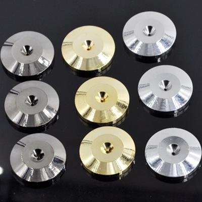 8 Pcs 25x5mm Universal Aluminum Alloy Speaker Spikes Pads Speaker Shock Base Pad Isolation Stand Feet Cone Base Mats