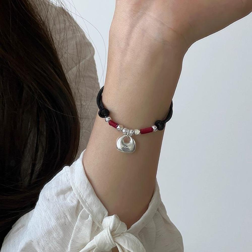 

Регулируемая красная веревка, ювелирные изделия в этом году, персонаж Фу, ручная веревка, традиционные подарки для девочек