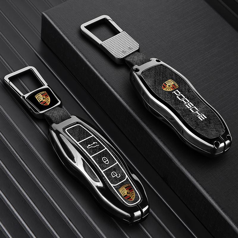 Zinc Alloy Car Key Case Cover Shell For Porsche Panamera Spyder Carrera Macan Boxster Cayman Cayenne 911 970 981 991 Accessories