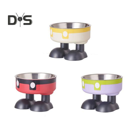 Elevated Cat Bowls Stainless Steel Pet Dish with Non-Slip Base Removable Pet Bowls for Food Water Wide Shallow Cat Dish