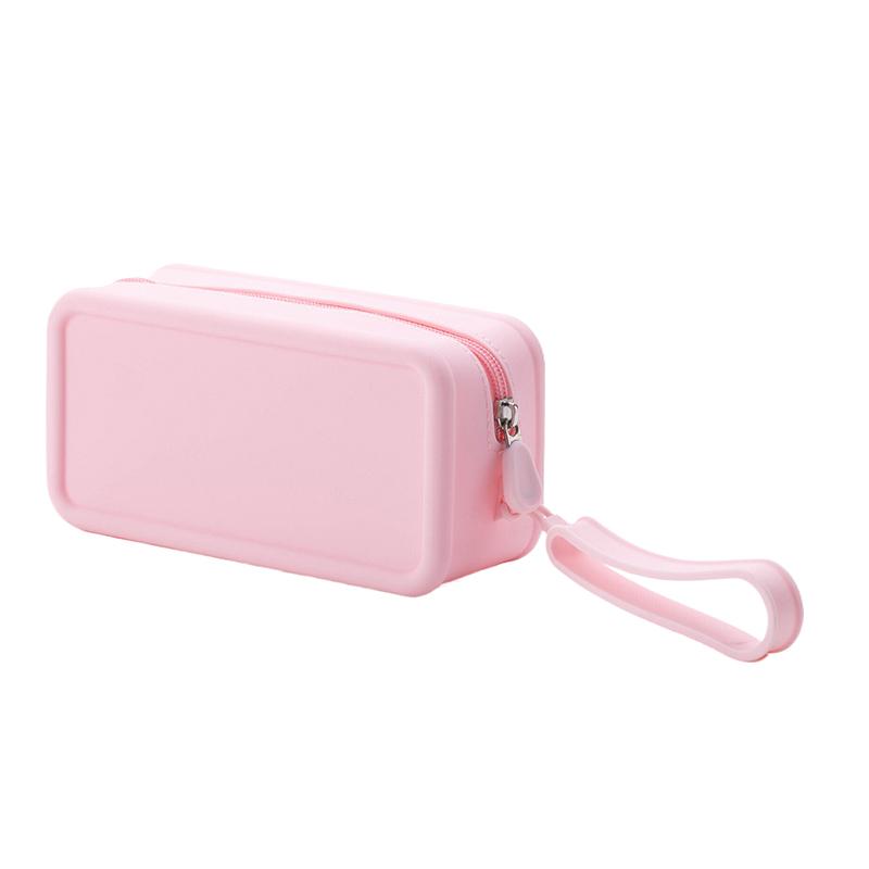 Portable Silicone Coin Purse Waterproof Zipper Travel Pouch Large Capacity Solid Color Earphone Bag Students