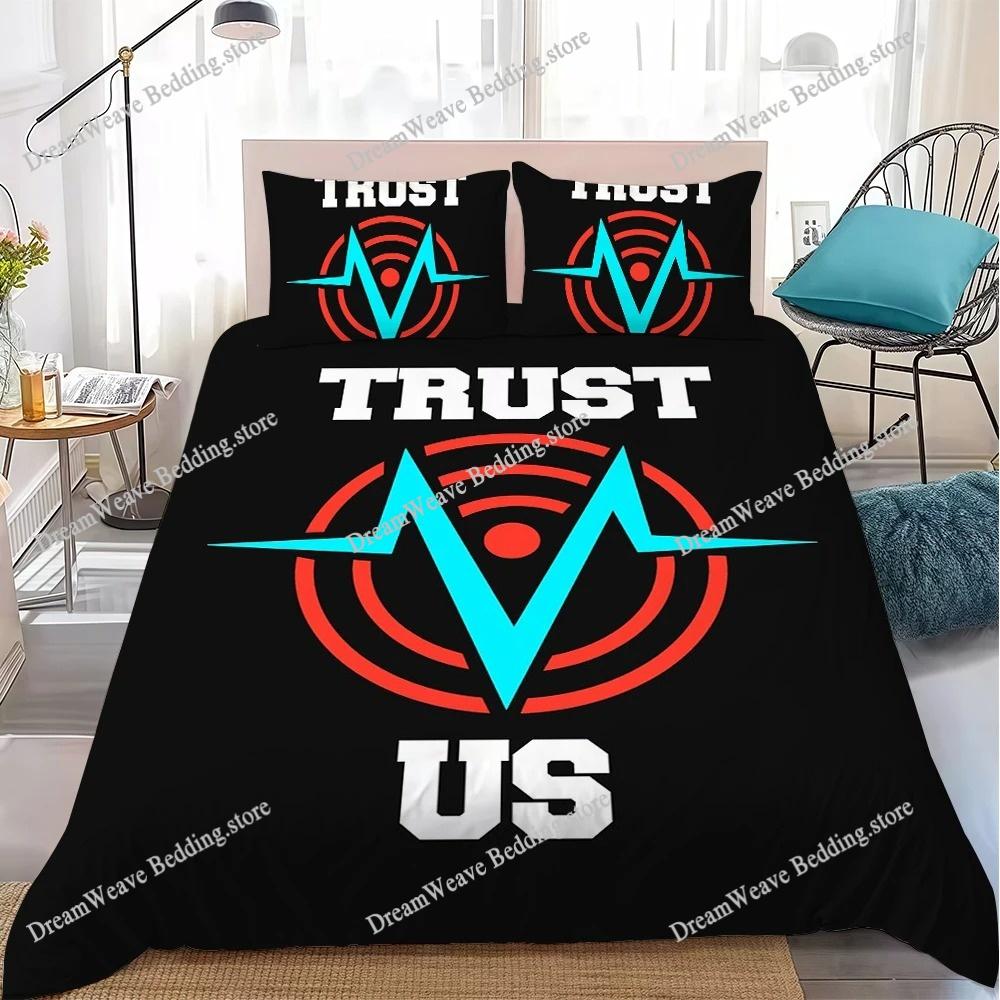 T-Trust Us Logo Duvet Cover Set Home Style Bedding Soft Laundry Cotton Bed Student Dormitory Gift
