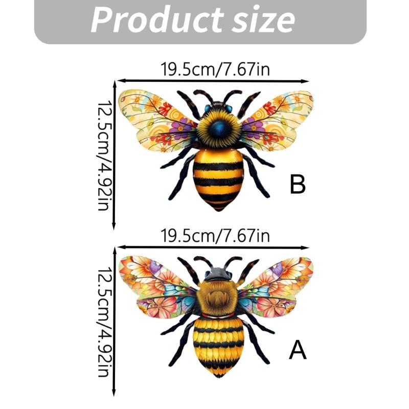 Creative Bees Wall Hanging Decoration For Garden Window Balcony And Outdoor Decoration Handcrafted With Rustproof Finish