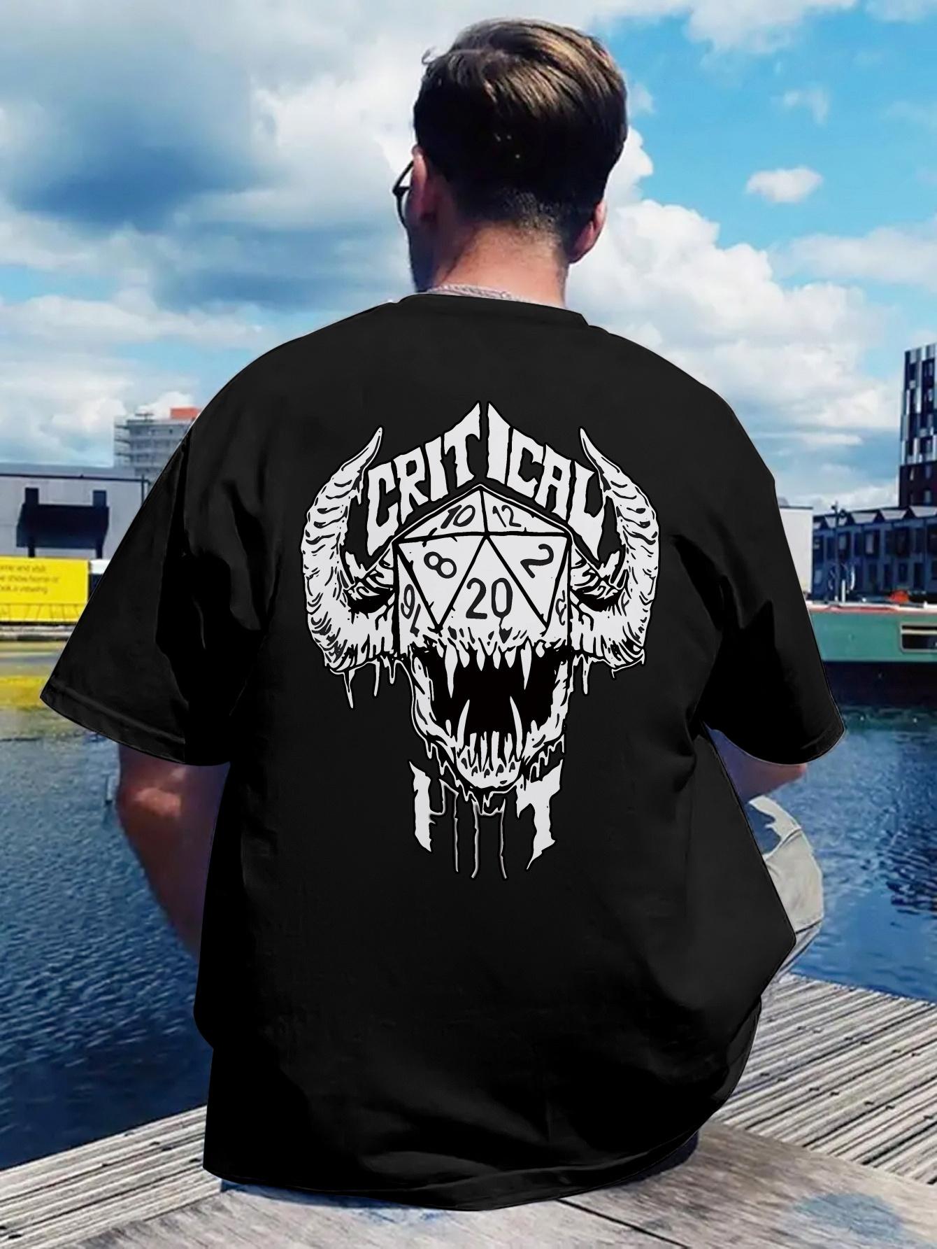 

Vintage Rock Band Graphic T-shirt - Critteroid Skull & Dice Design M