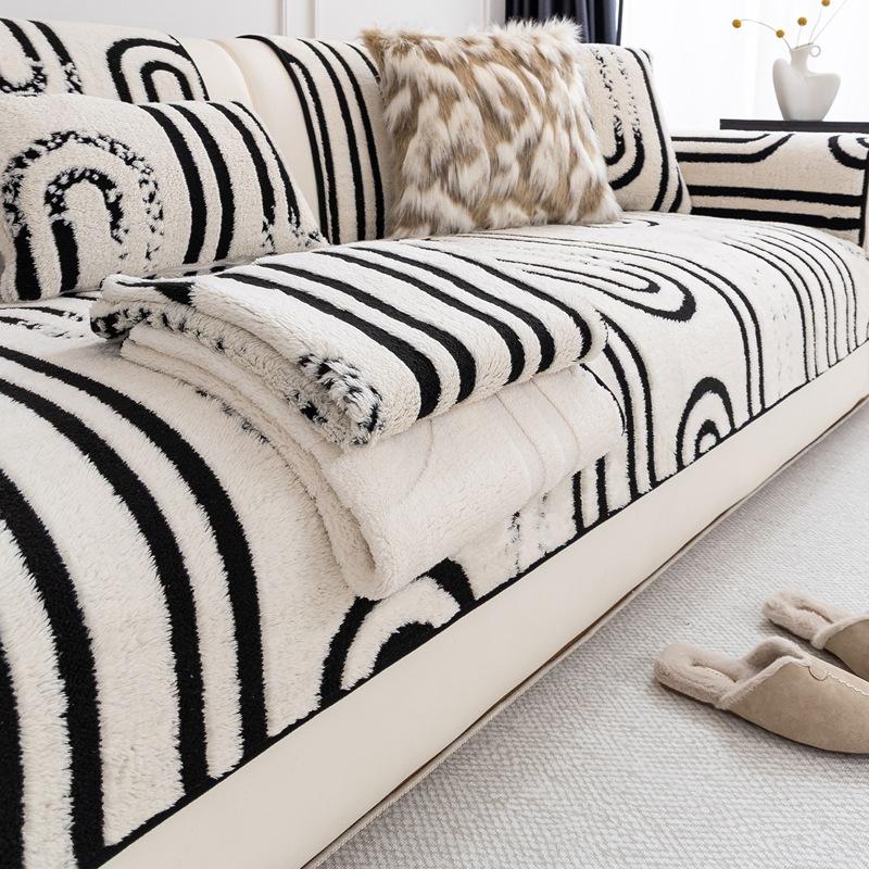 Autumn and Winter New Plush Sofa Cushion Anti Slip Comfortable Skin Friendly Cushion Simple Modern Living Room Sofa Cover Cloth
