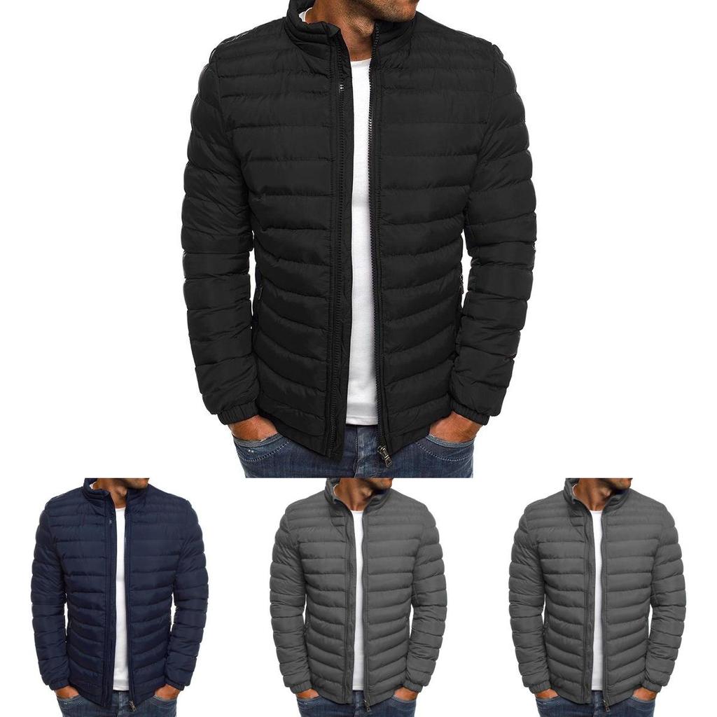 Men's Warm Puffer Bubble Coat Jacket Featuring Cozy Quilted Design For Winter Comfort