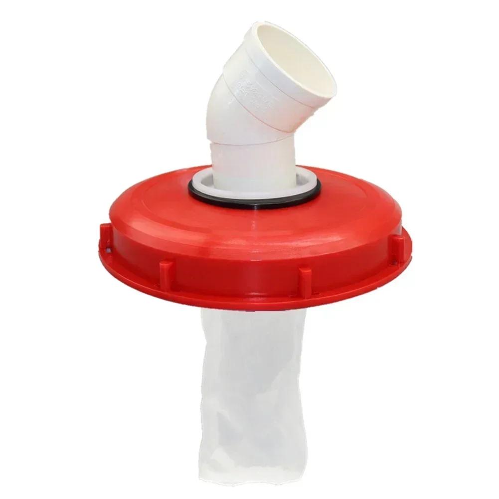 1PCS IBC Ton Pail Accessories Ton Pail Plastic With Filter Ton Pail Cover DN150 DN225 Black DN150-165MM,Red DN225-245MM