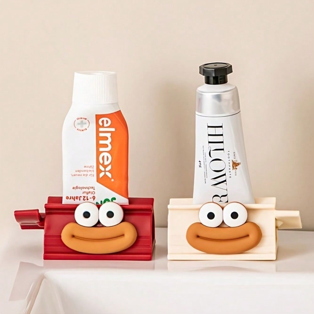 Easy-Squeeze Toothpaste Dispenser - Cute Big Mouth Design, Manual Bathroom Accessory for Effortless Toothpaste Use