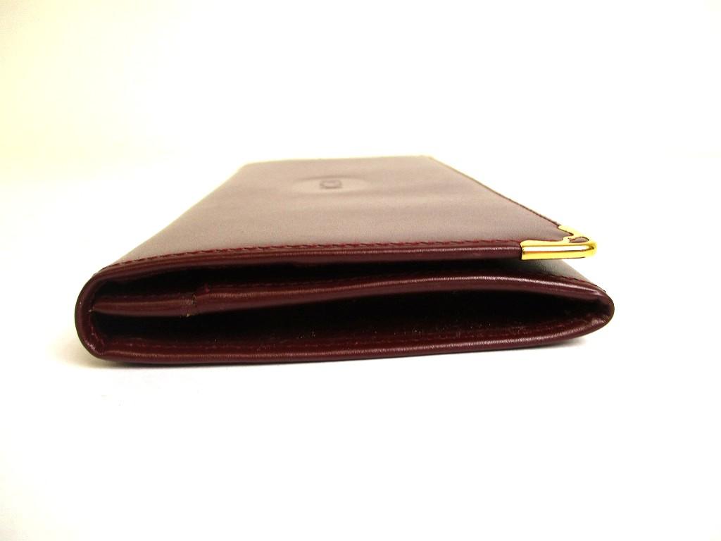 Authentic Cartier Must de Cartier Bordeaux Leather Bifold Long Wallet #a852  Refurbished