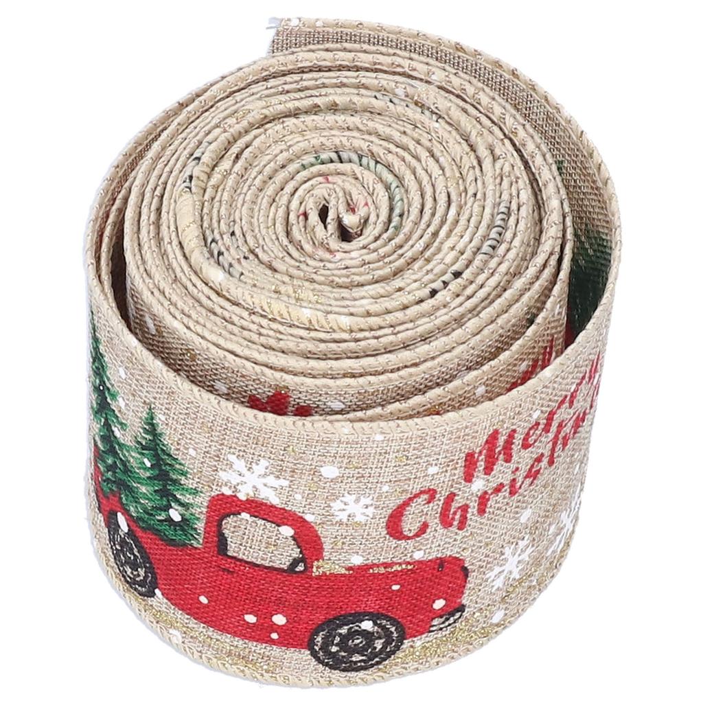 6 Yards Christmas Ribbon Cute Patterns Attractive Design 2 Colors Beautiful Practical   Wrapping Ribbon for Decoration