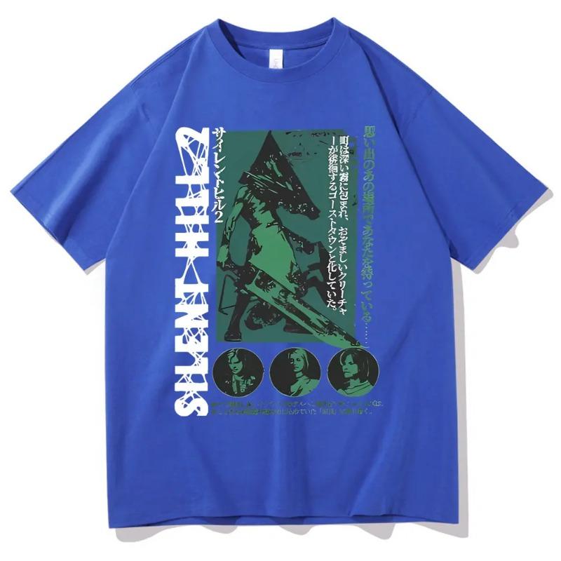 Horror Game Fun Silent Hill 2 Graphic T Shirts Male Rock Oversized Tees Men Women Vintage Casual Tshirt Men's Cotton T-shirts