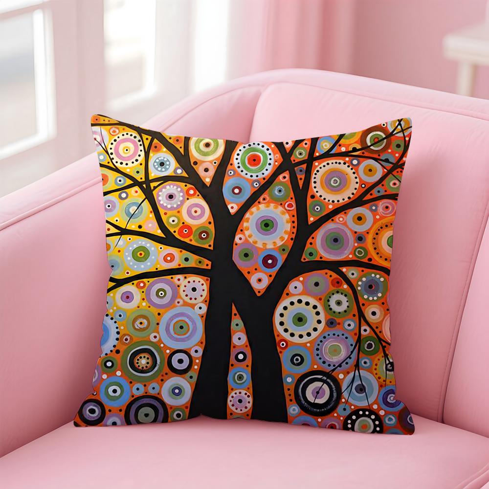 C-ColoredS T-TreeS Cushion Cover Comfortable Reversible Pillow Cover Ideal for Car Sofa Bedroom & Beyond