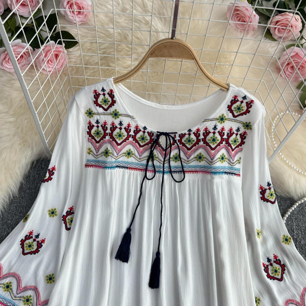 Women's Embroidered Blouse for Summer Beach And Street Activities