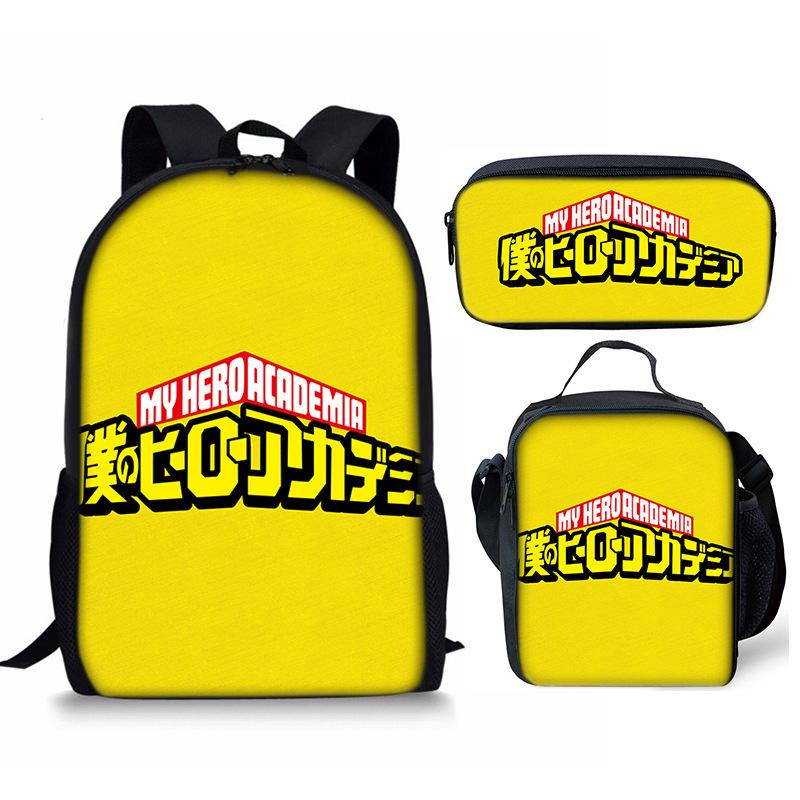My Hero Academy Backpack Three Piece Set My Hero Academy Shoulder Bag Pencil Case Backpack