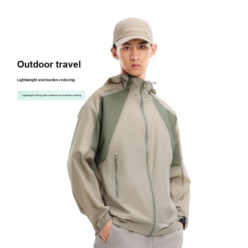 Li-Ning Outdoor CF Color Block UPF50+ Water-Resistant Ice Feel Comfortable Sun Protection Jacket Unisex jackets Brown Gray AFDW213-1