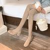 Knee Boots Women's High-heeled Boots Elastic Boots Long Boots Khaki Boots Suede Boots Autumn and Winter Velvet High Boots