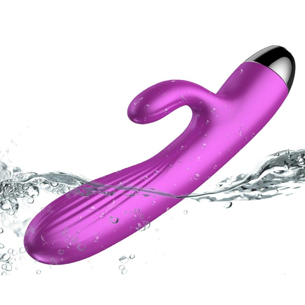 Purple Rabbit  Waterproof Usb Rechargeable 10 Modes Silicone Rabbit s