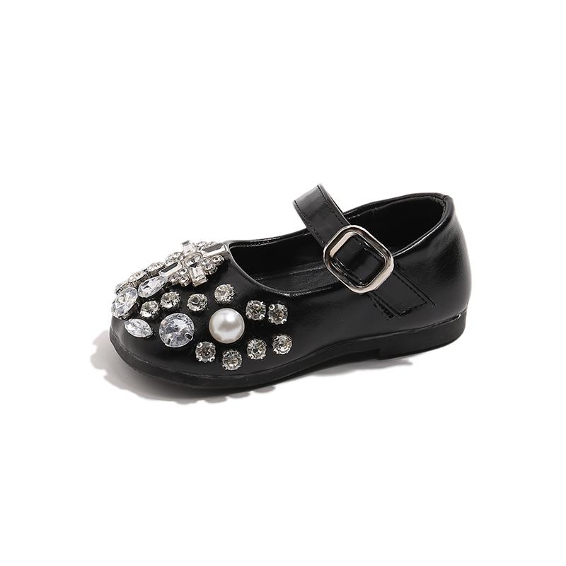 Autumn New Products Children Crystal Shoes Sparkle Rhinestone Bow Performance Shoes Princess Shoes