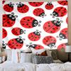 Ladybug Love Heart Pattern Tapestry Room Decoration Wall Hanging for Living Room Bedroom, Dormitory, Birthday and Christmas Gifts