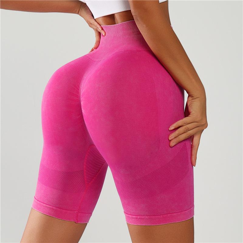 Frosted Seamless Yoga Pants: Women's Quick-Dry Butt-Lifting Sports Shorts & Three-Quarter Pilates Pants