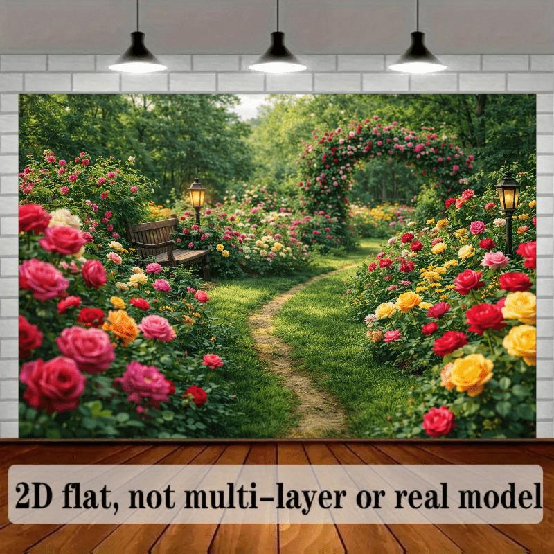 1Pcs Rose Garden Arch Sunlit Decoration Background bedroom Backdrop Decorations For Photo Studio Photo Booth Christmas Party